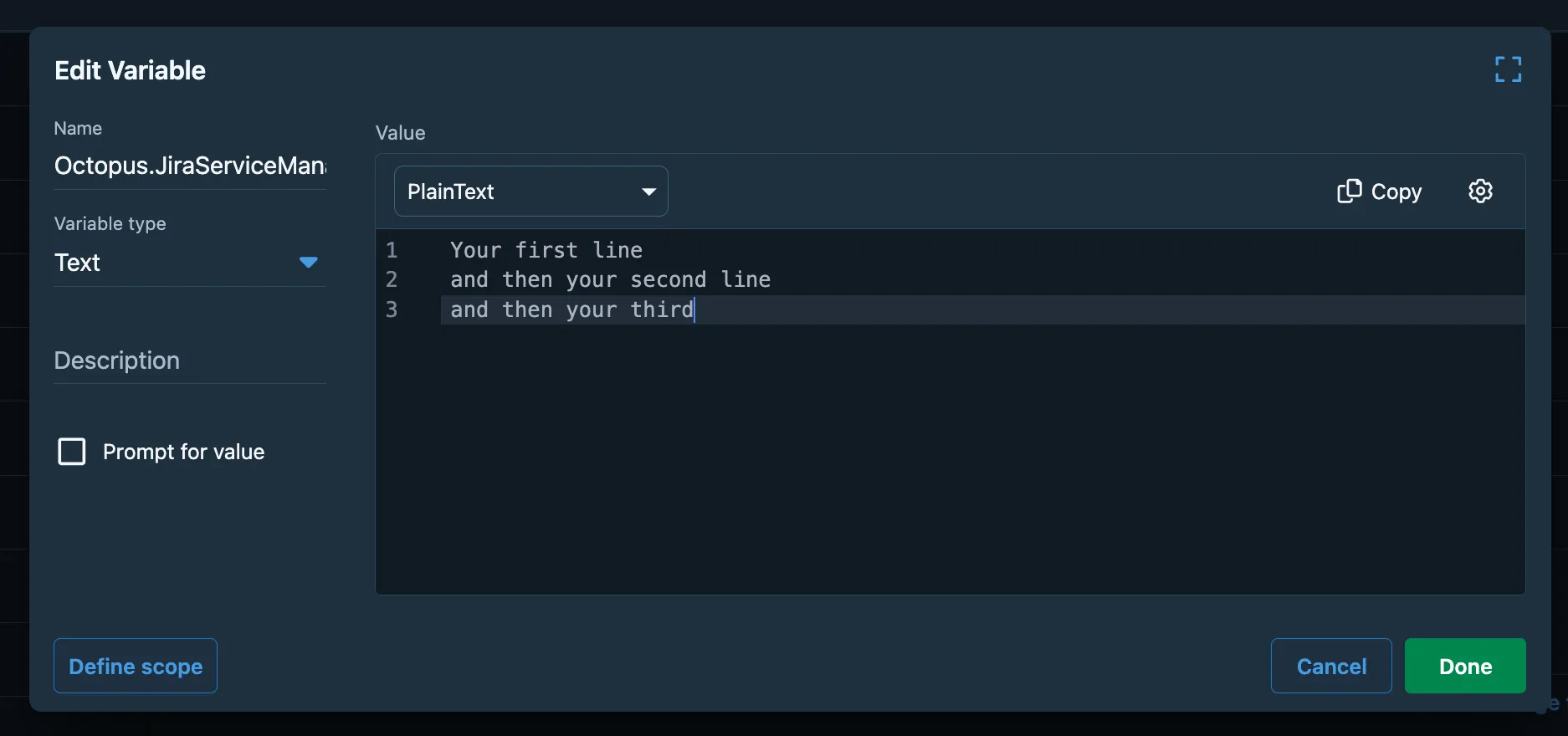 line breaks created by hitting return when value editor is open