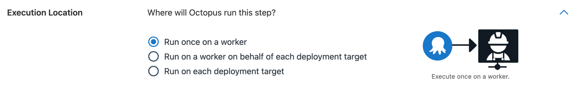 Execution location expander where users can select where this step will run